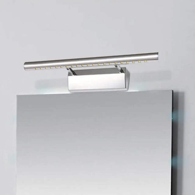 Stainless Steel Vanity Lamp: Minimalist Nickel Led Wall Light With Pivot Joint