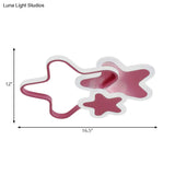 Star Shaped Led Ceiling Mount Light For Girls Bedroom - Modern Acrylic Flush Fixture