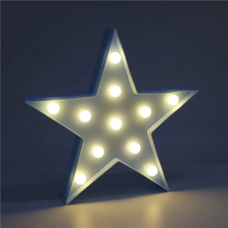 Star Shaped Led Night Light - Artistic Battery Powered Wall For Kindergarten Blue /