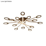 Starburst Led Semi Flush Ceiling Light In Warm/White Minimalistic Design Acrylic 31.5’/45’ Wide