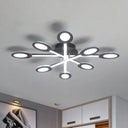 Starburst Led Semi Flush Ceiling Light In Warm/White Minimalistic Design Acrylic 31.5’/45’ Wide