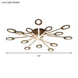 Starburst Led Semi Flush Ceiling Light In Warm/White Minimalistic Design Acrylic 31.5’/45’ Wide