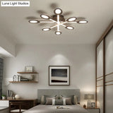Starburst Led Semi Flush Ceiling Light In Warm/White Minimalistic Design Acrylic 31.5’/45’ Wide