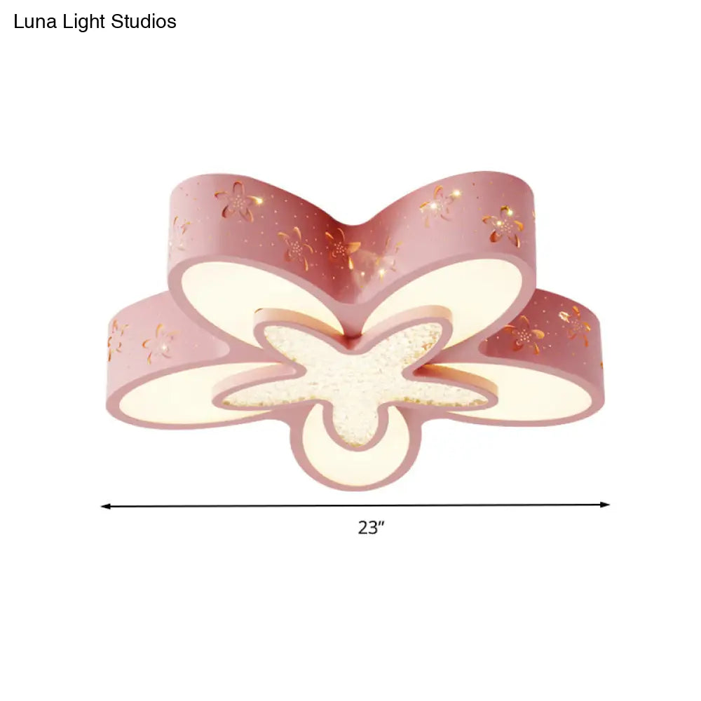 Starfish Shaped Kindergarten Ceiling Light - Acrylic Flush Mount Cartoon Fixture