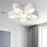 Starfish Shaped Kindergarten Ceiling Light - Acrylic Flush Mount Cartoon Fixture White /
