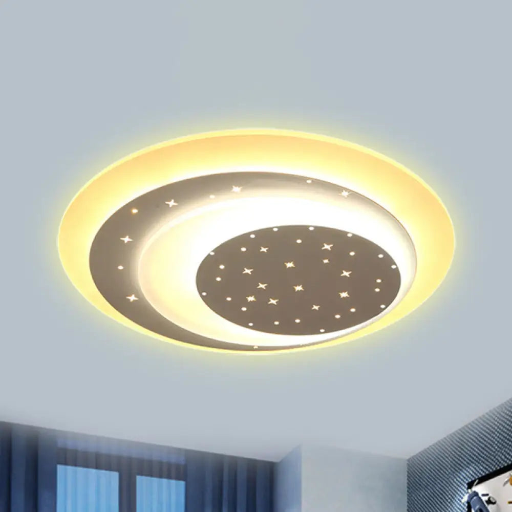 Starlit Acrylic Crescent Led Ceiling Light: A Romantic Flushmount For Girls Bedroom