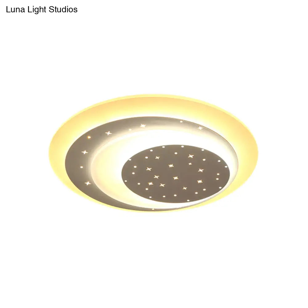 Starlit Acrylic Crescent Led Ceiling Light: A Romantic Flushmount For Girls’ Bedroom