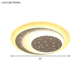 Starlit Acrylic Crescent Led Ceiling Light: A Romantic Flushmount For Girls’ Bedroom