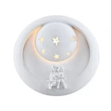 Starry White Resin Wall Sconce With Playful Kids For A Dreamy Bedroom Ambience