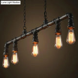 Steampunk Metal Water Pipe Pendant Light - 5 Bulbs Black Ideal For Dining Room Or Hanging Island