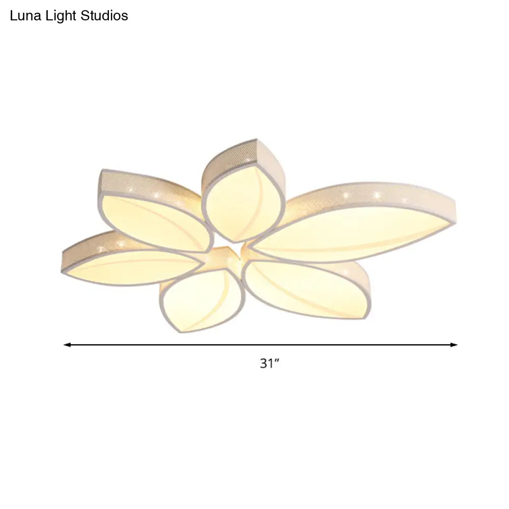 Stunning Crystal Flower Led Ceiling Light For Bedroom - Acrylic White Flushmount