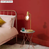 Stunning Gold Spherical Table Lamp With Smoke Gray/Clear Glass Shade - Perfect For Bedroom