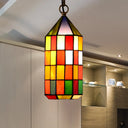 Stunning Multicolored Stained Glass Pendant Light For Bedroom And Living Room Red-Yellow-Green