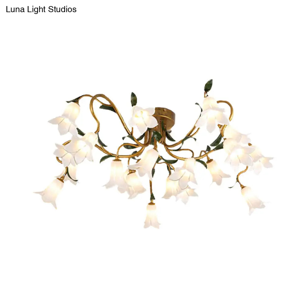 Stunning Starburst Ceiling Light Fixture - Rustic Brass Metal Led Flower Semi Flush Mount Lighting