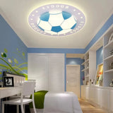 Stylish Acrylic Football Flush Ceiling Light For Study Room And Kitchen Sports Theme Blue