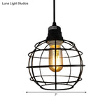 Stylish Black Metal Pendant Lamp With Global Shade - Perfect For Nautical Themes & Balcony Lighting