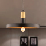 Stylish Black Pendant Light With Round Metal Shade - Perfect For Dining Rooms