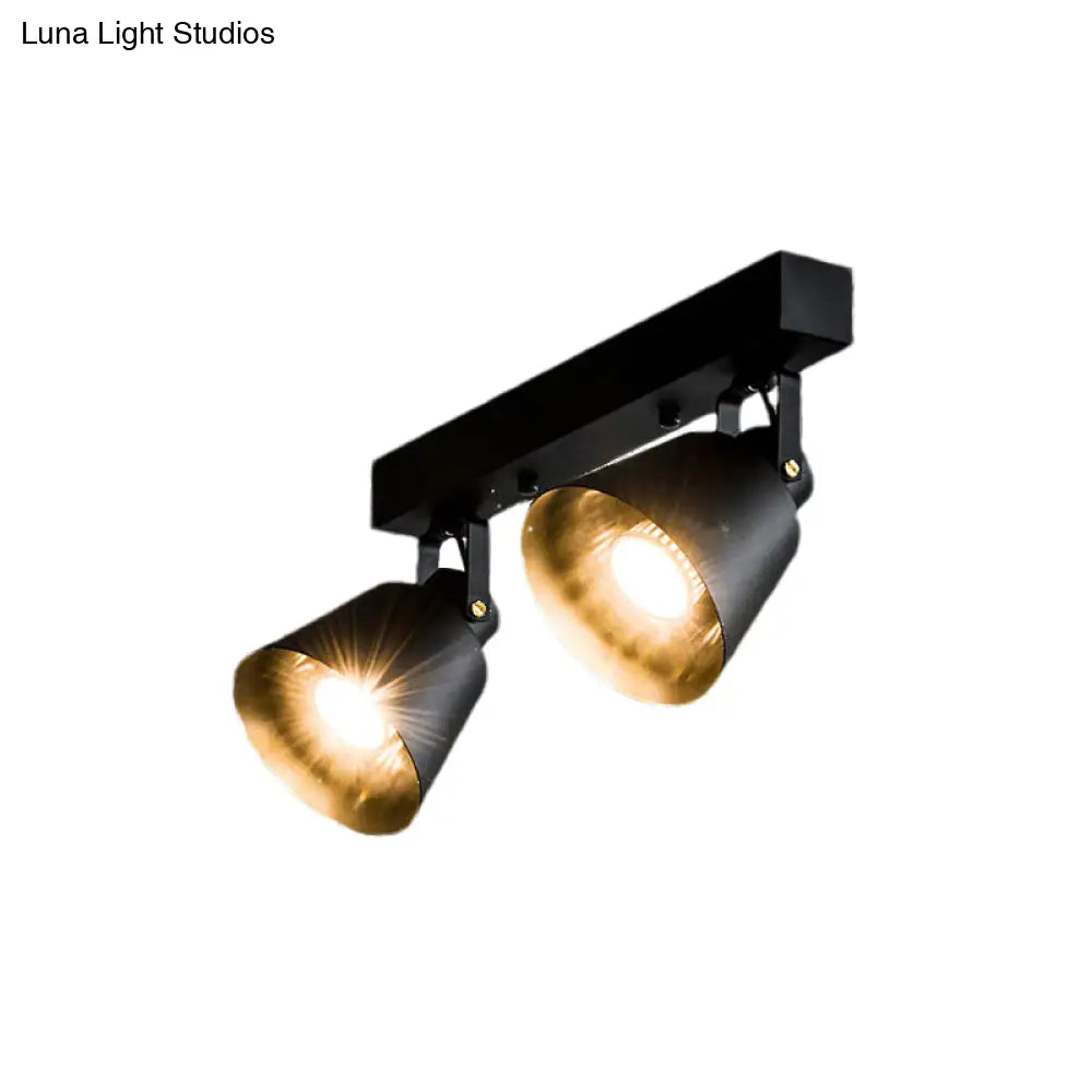 Stylish Bucket Ceiling Light Fixture - Rotatable Semi Flush Mount Lighting With 2/3/4 Lights