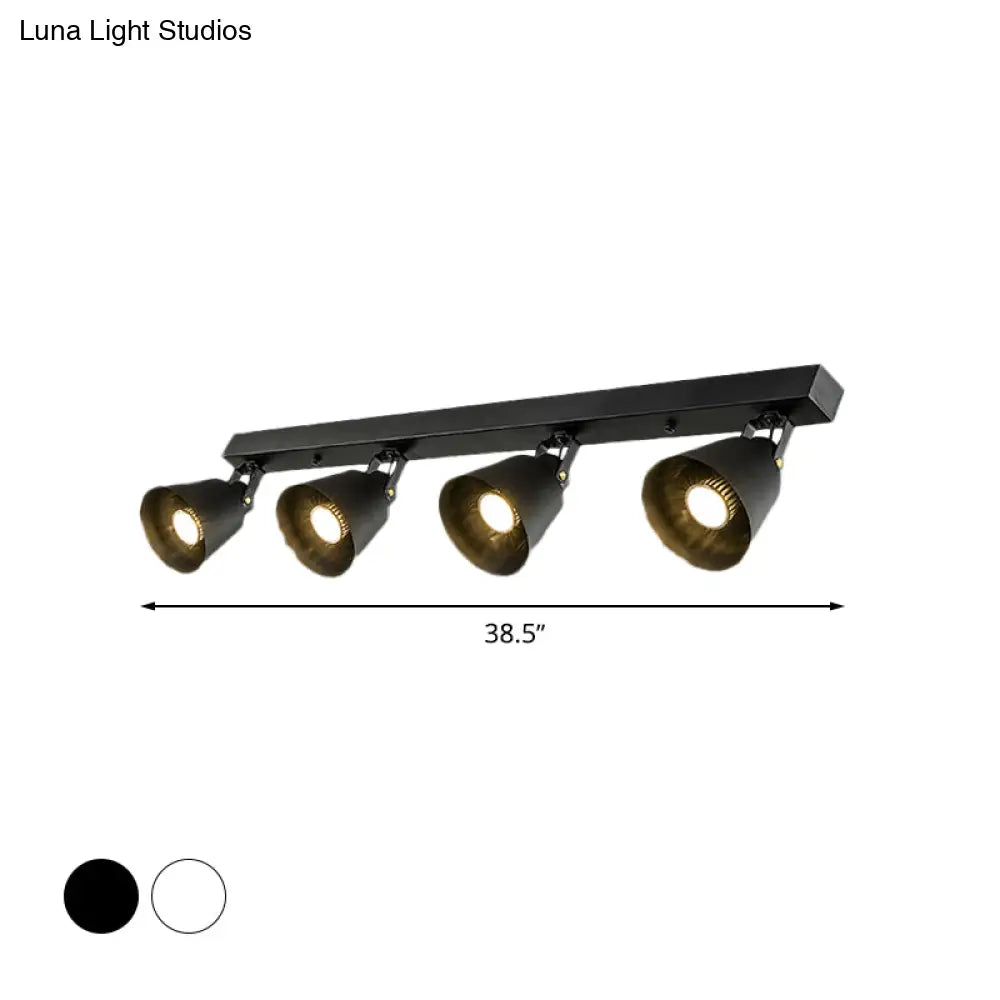 Stylish Bucket Ceiling Light Fixture - Rotatable Semi Flush Mount Lighting With 2/3/4 Lights
