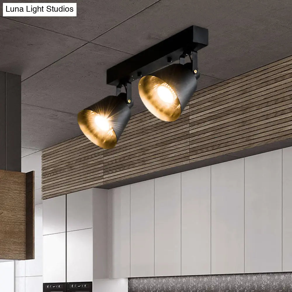 Stylish Bucket Ceiling Light Fixture - Rotatable Semi Flush Mount Lighting With 2/3/4 Lights