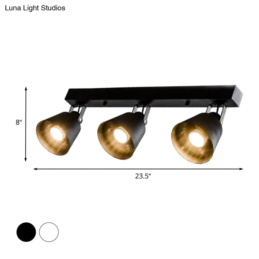 Stylish Bucket Ceiling Light Fixture - Rotatable Semi Flush Mount Lighting With 2/3/4 Lights