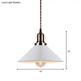 Stylish Cone/Saucer/Dome Shade Pendant Light For Restaurants - White Metal Hanging