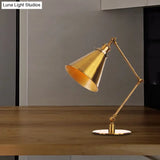 Stylish Flared Table Lamp - Industrial Metallic Accent With 1 Light For Dining Room Gold 8+8/8+8+8