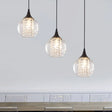 Stylish Globe Multi Ceiling Light With Clear Glass 3 Bulbs Black Finish - Modern Dining Room