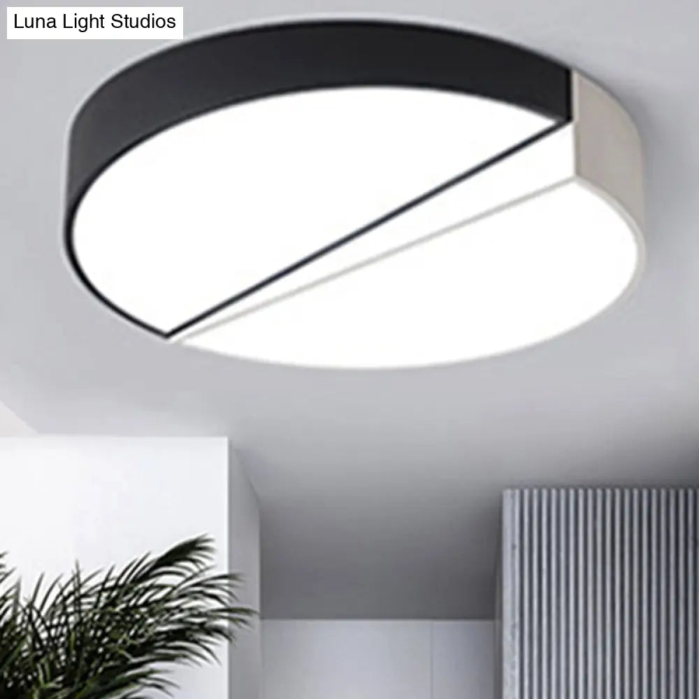 Stylish Half - Round Led Flush Ceiling Light For Dining Room - Macaron Loft Design