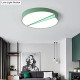 Stylish Half - Round Led Flush Ceiling Light For Dining Room - Macaron Loft Design