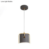 Stylish Macaron Hanging Light - 1 With Metallic Shade Gray/White Barrel Suspension Lamp Ideal For