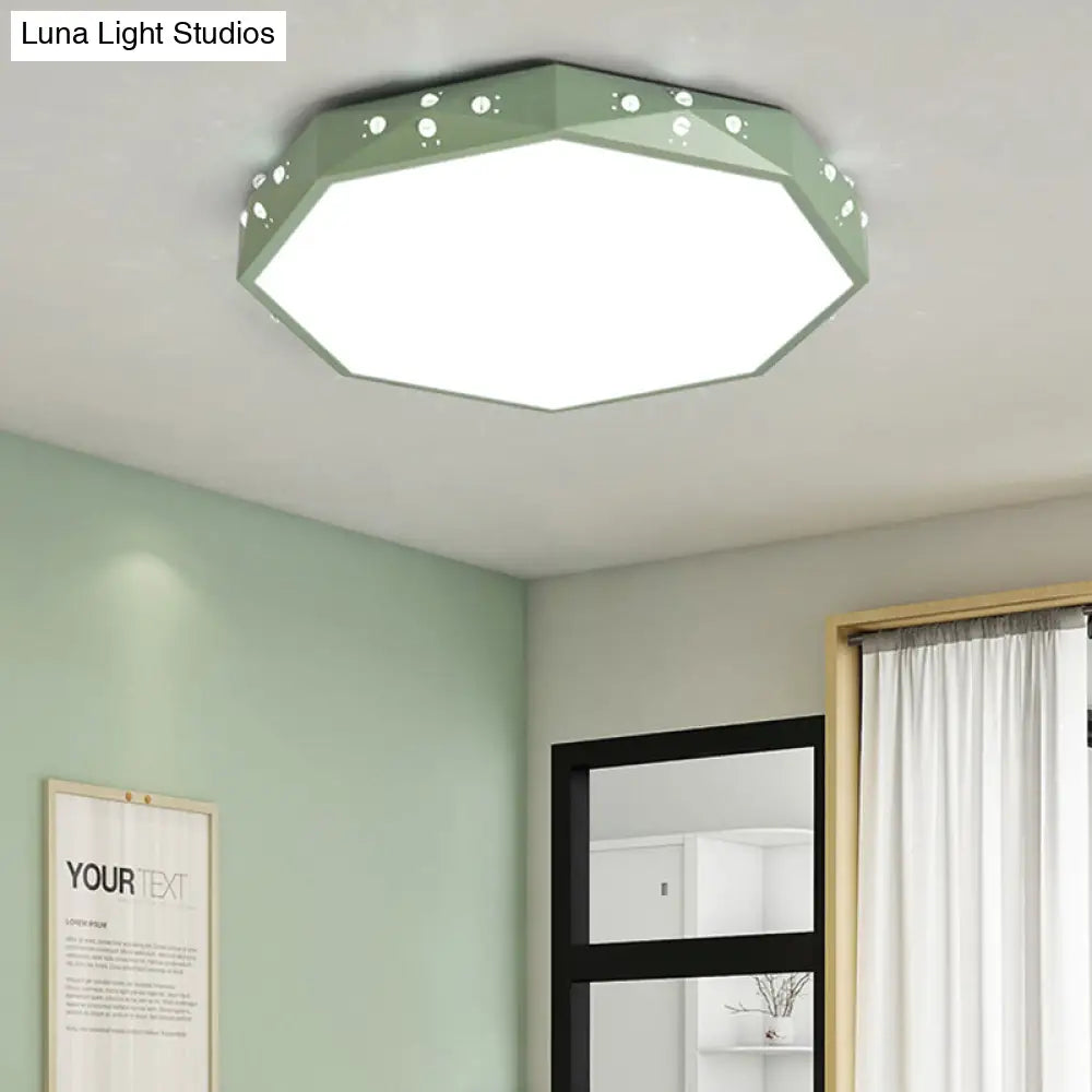 Stylish Macaron Octagon Led Ceiling Lamp For Children’s Bedroom