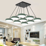Stylish Macaron Pendant Light For Nursery And Bedroom - Acrylic Round Shade Chandelier 4 / Green