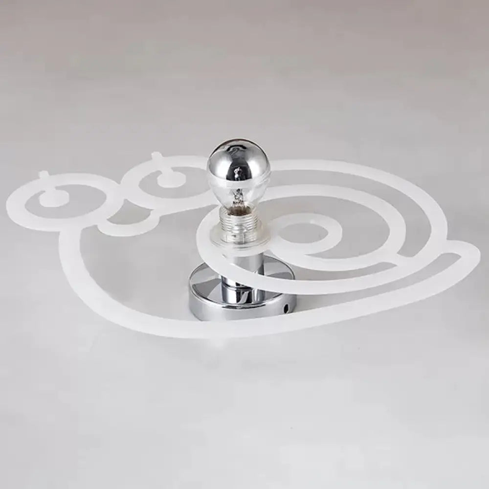 Stylish Metal Wall Sconce For Study Room Or Childs Bedroom With Single Light White / B