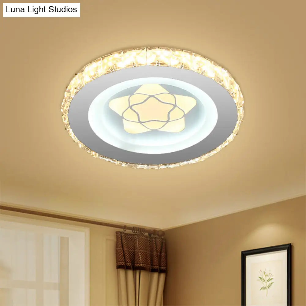 Stylish Mini Led Ceiling Flush Mount Crystal Light Fixture For Corridor