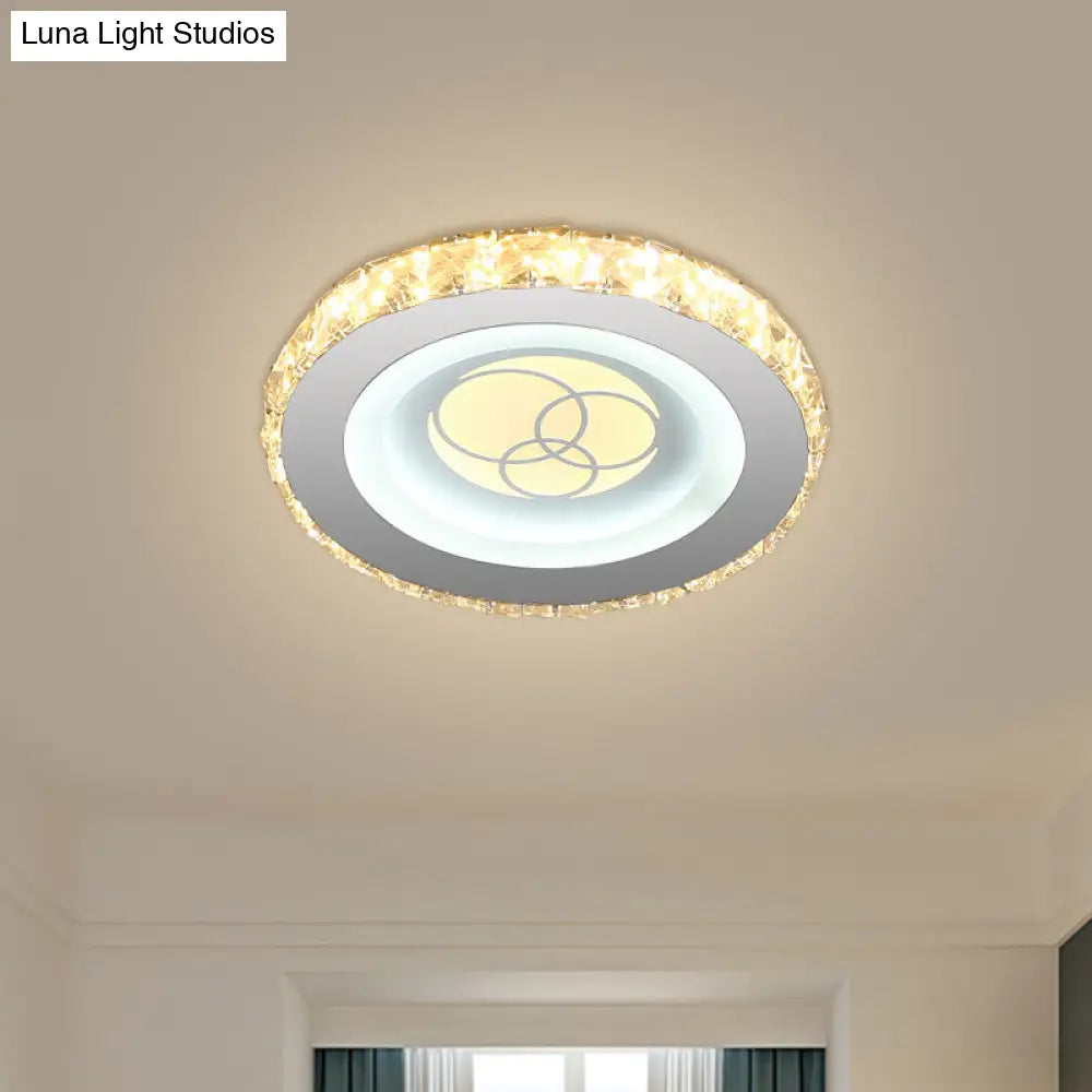 Stylish Mini Led Ceiling Flush Mount Crystal Light Fixture For Corridor
