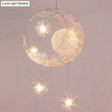 Stylish Moon And Star Ceiling Lamp For Kids Bedroom