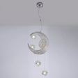 Stylish Moon And Star Ceiling Lamp For Kids Bedroom Chrome