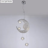 Stylish Moon And Star Ceiling Lamp For Kids Bedroom