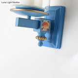 Stylish Nordic Cylinder Wall Light With Shell Deco: Metal & Glass Lamp For Stair