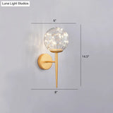 Stylish Nordic Led Sconce Lamp With Glass Shade For Living Room