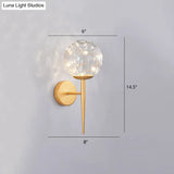 Stylish Nordic Led Sconce Lamp With Glass Shade For Living Room