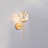Stylish Nordic Led Sconce Lamp With Glass Shade For Living Room Gold / Stained