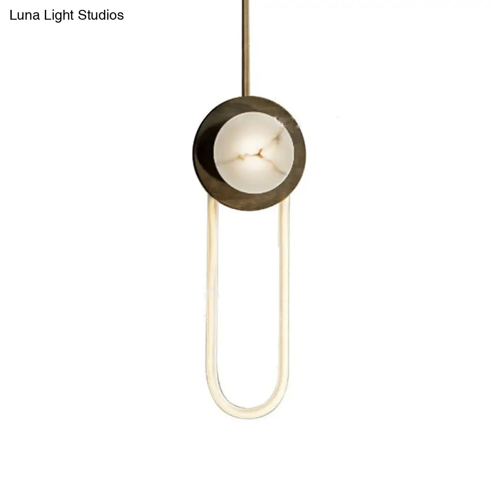 Stylish Oval Wall Sconce Led Lamp In Black-Gold For Metallic Doorways