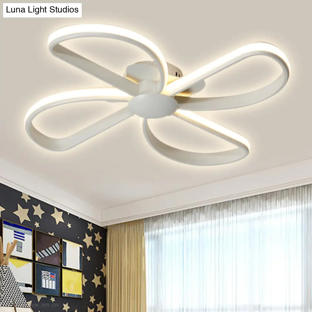 Stylish Petal Led Ceiling Mount Light - Acrylic White Lamp For Kids’ Bedrooms