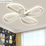Stylish Petal Led Ceiling Mount Light - Acrylic White Lamp For Kids’ Bedrooms