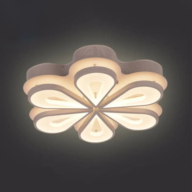 Stylish Raindrop Flushmount Acrylic Led Ceiling Light: Modern Blossom Design - Warm/White Light