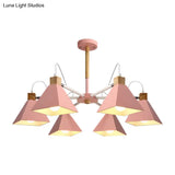 Stylish Rotatable Macaron Wood Chandelier - 6 Lights Ideal For Baby Room Ceiling Pendant
