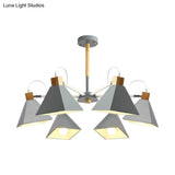 Stylish Rotatable Macaron Wood Chandelier - 6 Lights Ideal For Baby Room Ceiling Pendant