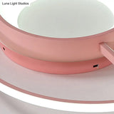 Stylish Round Macaron Flush Ceiling Light With Acrylic Wing Design For Living Room